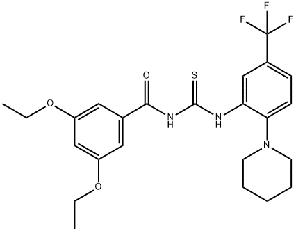 N-(3,5-diethoxybenzoyl)-N'-[2-(1-piperidinyl)-5-(trifluoromethyl)phenyl]thiourea,641999-74-8,结构式