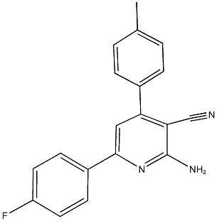 2-amino-6-(4-fluorophenyl)-4-(4-methylphenyl)nicotinonitrile Struktur