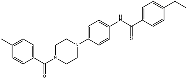 4-ethyl-N-{4-[4-(4-methylbenzoyl)-1-piperazinyl]phenyl}benzamide Struktur