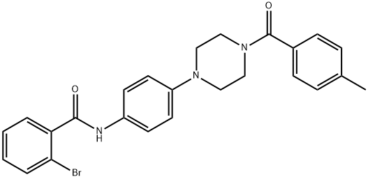 2-bromo-N-{4-[4-(4-methylbenzoyl)-1-piperazinyl]phenyl}benzamide Structure