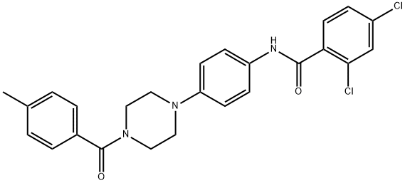 2,4-dichloro-N-{4-[4-(4-methylbenzoyl)-1-piperazinyl]phenyl}benzamide 结构式