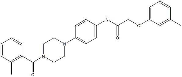 N-{4-[4-(2-methylbenzoyl)-1-piperazinyl]phenyl}-2-(3-methylphenoxy)acetamide Struktur