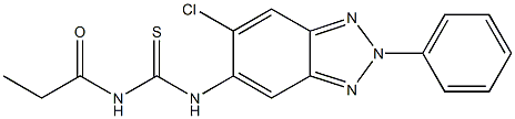 N-(6-chloro-2-phenyl-2H-1,2,3-benzotriazol-5-yl)-N'-propionylthiourea 化学構造式