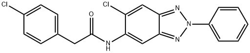 2-(4-chlorophenyl)-N-(6-chloro-2-phenyl-2H-1,2,3-benzotriazol-5-yl)acetamide Structure