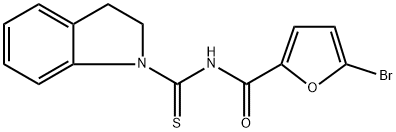 5-bromo-N-(2,3-dihydro-1H-indol-1-ylcarbothioyl)-2-furamide 化学構造式