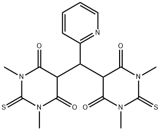 6-hydroxy-5-[(6-hydroxy-1,3-dimethyl-4-oxo-2-thioxo-1,2,3,4-tetrahydro-5-pyrimidinyl)(2-pyridinyl)methyl]-1,3-dimethyl-2-thioxo-2,3-dihydro-4(1H)-pyrimidinone,642996-68-7,结构式