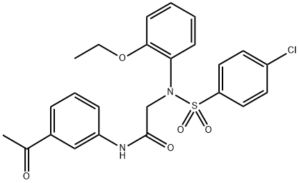 N-(3-acetylphenyl)-2-{[(4-chlorophenyl)sulfonyl]-2-ethoxyanilino}acetamide|