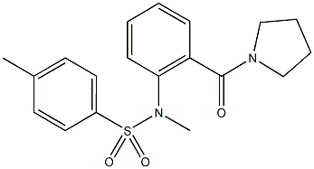 N,4-dimethyl-N-[2-(1-pyrrolidinylcarbonyl)phenyl]benzenesulfonamide 化学構造式