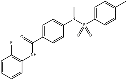 N-(2-fluorophenyl)-4-{methyl[(4-methylphenyl)sulfonyl]amino}benzamide 化学構造式