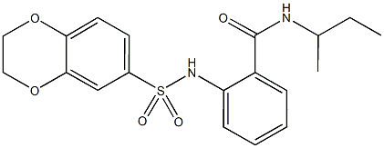 N-(sec-butyl)-2-[(2,3-dihydro-1,4-benzodioxin-6-ylsulfonyl)amino]benzamide Structure