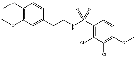 2,3-dichloro-N-[2-(3,4-dimethoxyphenyl)ethyl]-4-methoxybenzenesulfonamide Struktur