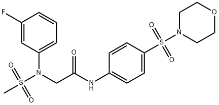 2-[3-fluoro(methylsulfonyl)anilino]-N-[4-(4-morpholinylsulfonyl)phenyl]acetamide Struktur