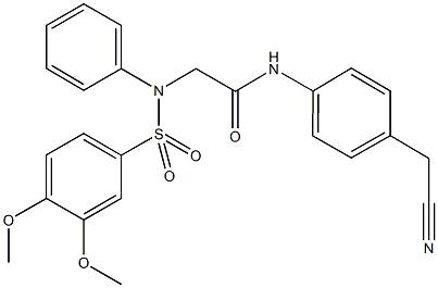 N-[4-(cyanomethyl)phenyl]-2-{[(3,4-dimethoxyphenyl)sulfonyl]anilino}acetamide Structure