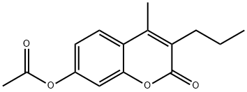 4-methyl-2-oxo-3-propyl-2H-chromen-7-yl acetate 化学構造式