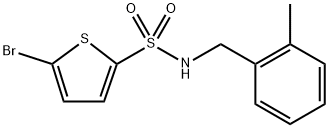 5-bromo-N-(2-methylbenzyl)-2-thiophenesulfonamide,644954-85-8,结构式