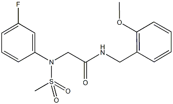 2-[3-fluoro(methylsulfonyl)anilino]-N-(2-methoxybenzyl)acetamide 结构式