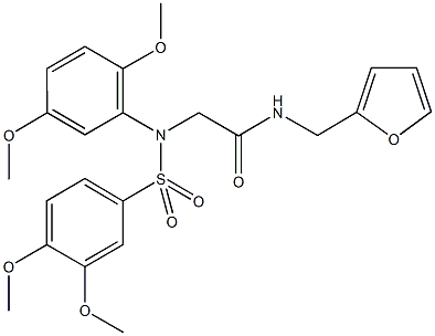 2-{[(3,4-dimethoxyphenyl)sulfonyl]-2,5-dimethoxyanilino}-N-(2-furylmethyl)acetamide Structure