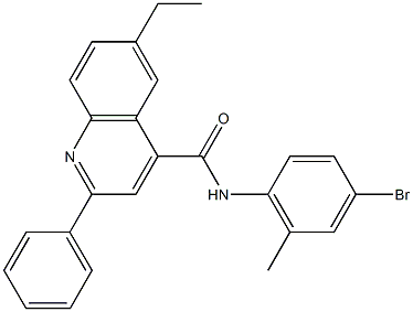 N-(4-bromo-2-methylphenyl)-6-ethyl-2-phenyl-4-quinolinecarboxamide Structure