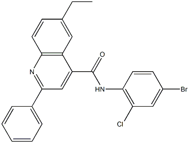 N-(4-bromo-2-chlorophenyl)-6-ethyl-2-phenyl-4-quinolinecarboxamide Structure