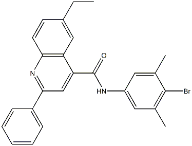 N-(4-bromo-3,5-dimethylphenyl)-6-ethyl-2-phenyl-4-quinolinecarboxamide Structure