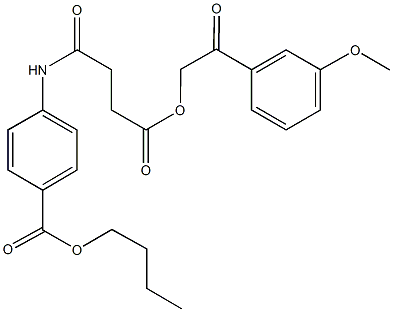 butyl 4-({4-[2-(3-methoxyphenyl)-2-oxoethoxy]-4-oxobutanoyl}amino)benzoate Struktur