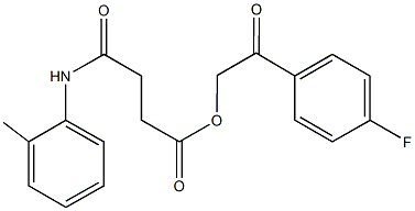 2-(4-fluorophenyl)-2-oxoethyl 4-oxo-4-(2-toluidino)butanoate Structure