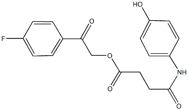 2-(4-fluorophenyl)-2-oxoethyl 4-(4-hydroxyanilino)-4-oxobutanoate Struktur
