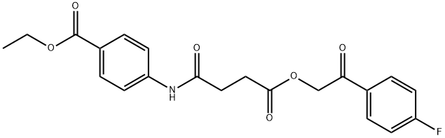 ethyl 4-({4-[2-(4-fluorophenyl)-2-oxoethoxy]-4-oxobutanoyl}amino)benzoate Structure