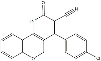 4-(4-chlorophenyl)-2-oxo-1,5-dihydro-2H-chromeno[4,3-b]pyridine-3-carbonitrile,646063-47-0,结构式