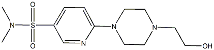 6-[4-(2-hydroxyethyl)-1-piperazinyl]-N,N-dimethyl-3-pyridinesulfonamide,64614-66-0,结构式