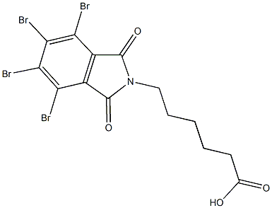 6-(4,5,6,7-tetrabromo-1,3-dioxo-1,3-dihydro-2H-isoindol-2-yl)hexanoic acid Struktur