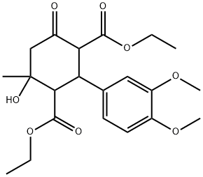 diethyl 2-(3,4-dimethoxyphenyl)-4-hydroxy-4-methyl-6-oxo-1,3-cyclohexanedicarboxylate,64670-39-9,结构式