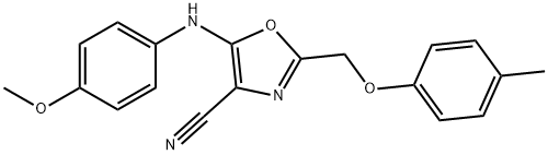 5-(4-methoxyanilino)-2-[(4-methylphenoxy)methyl]-1,3-oxazole-4-carbonitrile Structure