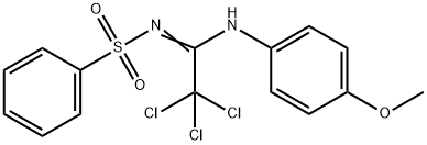 N-[2,2,2-trichloro-N-(4-methoxyphenyl)ethanimidoyl]benzenesulfonamide 结构式