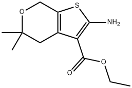 2-氨基-5,5-二甲基-4,7-二氢-5H-噻吩并[2,3-C]吡喃-3-羧酸乙酯,64792-51-4,结构式