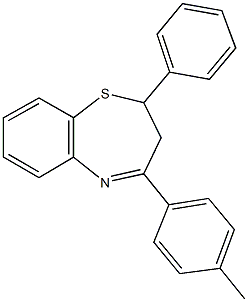 2-フェニル-4-(p-トリル)-2,3-ジヒドロ-1,5-ベンゾチアゼピン 化学構造式