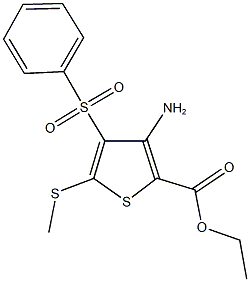 ethyl 3-amino-5-(methylsulfanyl)-4-(phenylsulfonyl)-2-thiophenecarboxylate Structure