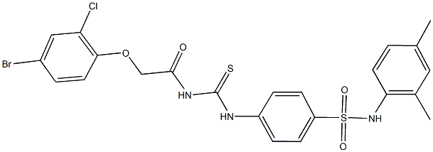 4-[({[(4-bromo-2-chlorophenoxy)acetyl]amino}carbothioyl)amino]-N-(2,4-dimethylphenyl)benzenesulfonamide Structure