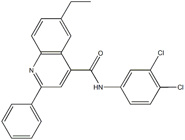 N-(3,4-dichlorophenyl)-6-ethyl-2-phenyl-4-quinolinecarboxamide Structure