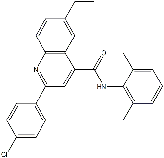 649579-00-0 2-(4-chlorophenyl)-N-(2,6-dimethylphenyl)-6-ethyl-4-quinolinecarboxamide