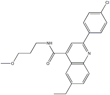 649579-23-7 2-(4-chlorophenyl)-6-ethyl-N-(3-methoxypropyl)-4-quinolinecarboxamide