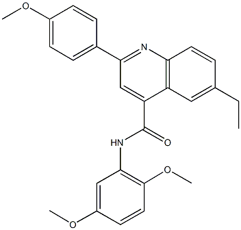 N-(2,5-dimethoxyphenyl)-6-ethyl-2-(4-methoxyphenyl)-4-quinolinecarboxamide Structure