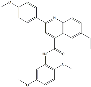 649579-26-0 N-(2,5-dimethoxyphenyl)-6-ethyl-2-(4-methoxyphenyl)-4-quinolinecarboxamide