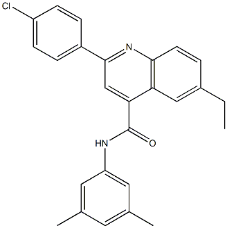 2-(4-chlorophenyl)-N-(3,5-dimethylphenyl)-6-ethyl-4-quinolinecarboxamide,649579-28-2,结构式