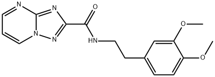 N-[2-(3,4-dimethoxyphenyl)ethyl][1,2,4]triazolo[1,5-a]pyrimidine-2-carboxamide 化学構造式