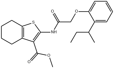 methyl 2-{[(2-sec-butylphenoxy)acetyl]amino}-4,5,6,7-tetrahydro-1-benzothiophene-3-carboxylate Structure