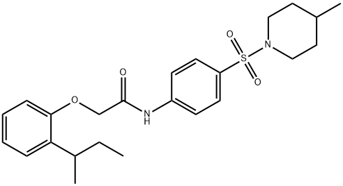 2-(2-sec-butylphenoxy)-N-{4-[(4-methyl-1-piperidinyl)sulfonyl]phenyl}acetamide Structure