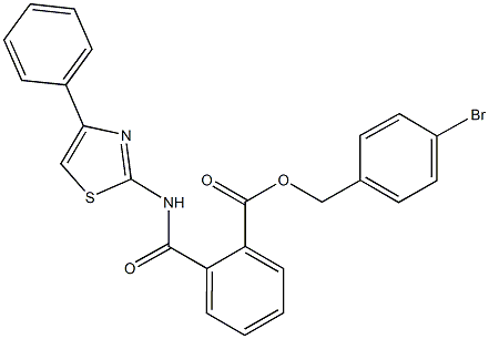 4-bromobenzyl 2-{[(4-phenyl-1,3-thiazol-2-yl)amino]carbonyl}benzoate 结构式