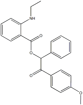 2-(4-methoxyphenyl)-2-oxo-1-phenylethyl 2-(ethylamino)benzoate Struktur