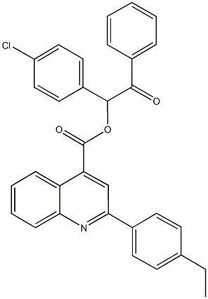 1-(4-chlorophenyl)-2-oxo-2-phenylethyl 2-(4-ethylphenyl)-4-quinolinecarboxylate,650595-68-9,结构式